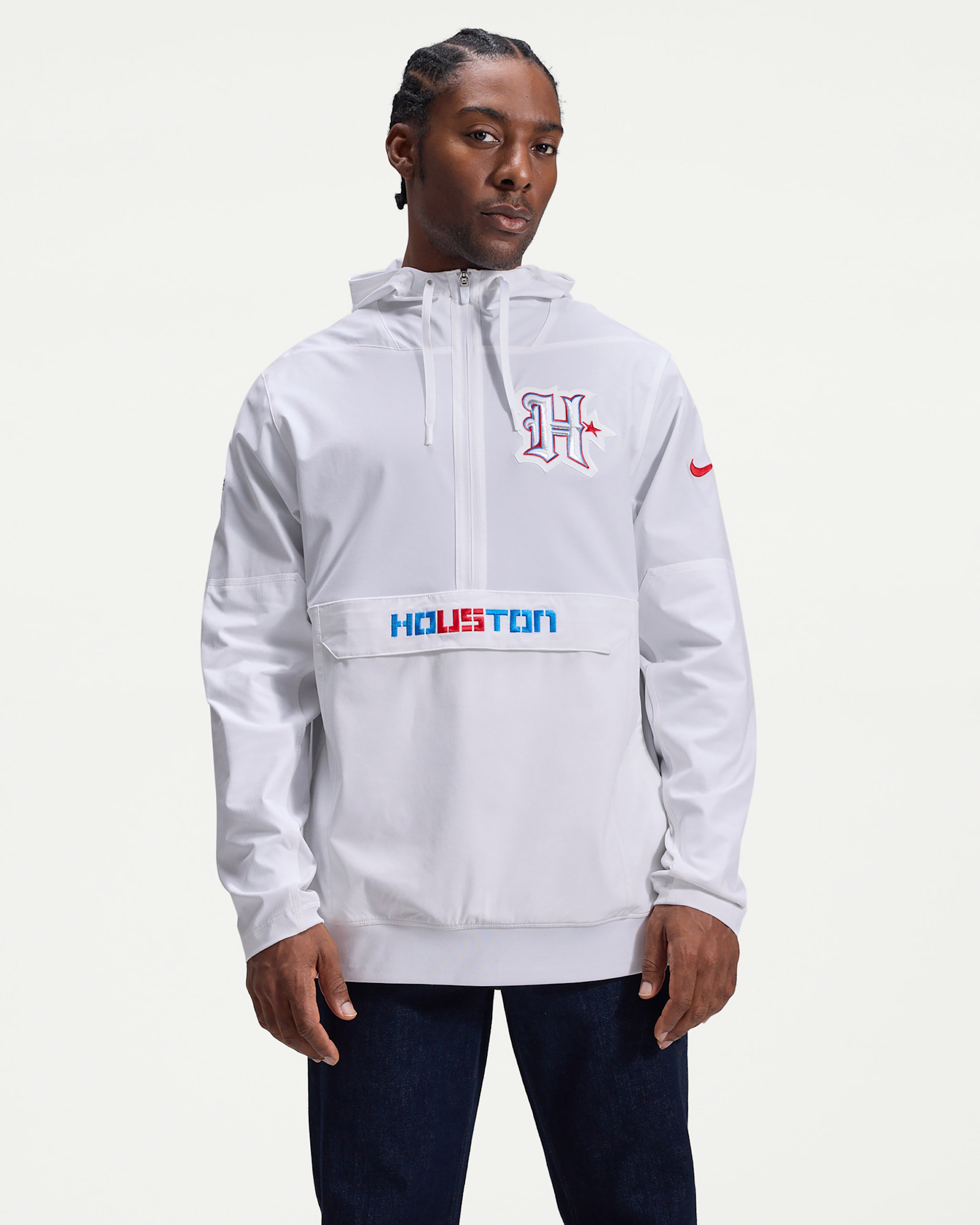 NIKE NHL ゲームシャツ　40 総刺繍　ストリート　スケーター　メッシュ Houston Texans Rivalries Collection Sideline Anorak Men's Nike NFL